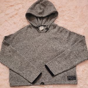 VS Pink Fleece Sweatshirt Crop Top